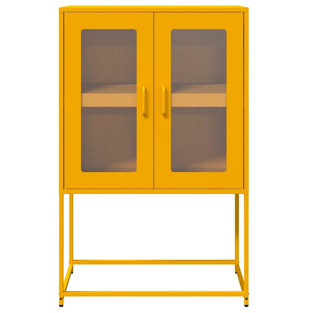 Credenza Giallo Senape 68x39x107 cm in Acciaio