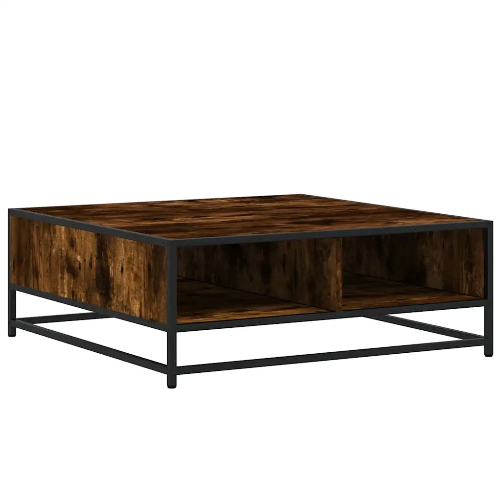 Tavolino da salotto | Tavolino da caff¨¨ | Tavolino da Soggiorno Rovere Fumo 80x80x30 cm in Truciolato e Metallo
