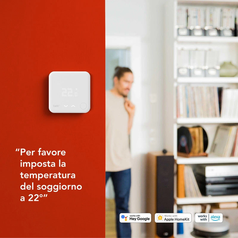 TADO¬? termostato kit di base V3+. Termostato Intelligente cablato. Compatibile con Alexa e Google Assistant. Bianco