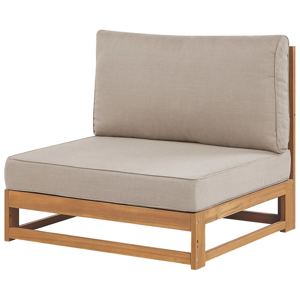 Set da giardino 5 posti in legno di acacia chiaro lato destro moderno elegante