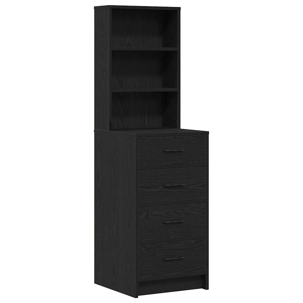 Tavolo da Trucco 3 pcs Rovere Nero Legno multistrato 3334210