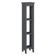Scaffale a 3 Ripiani 80 x 17 x 17 cm Mobiletto Basso da Bagno Portaoggetti per Ingresso/Corridoio/Sala - Grigio Scuro