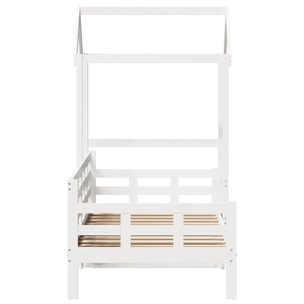 Letto singolo | Letto per adulti | Dormeuse con Tetto 80x200 cm Bianco in Legno Massello di Pino