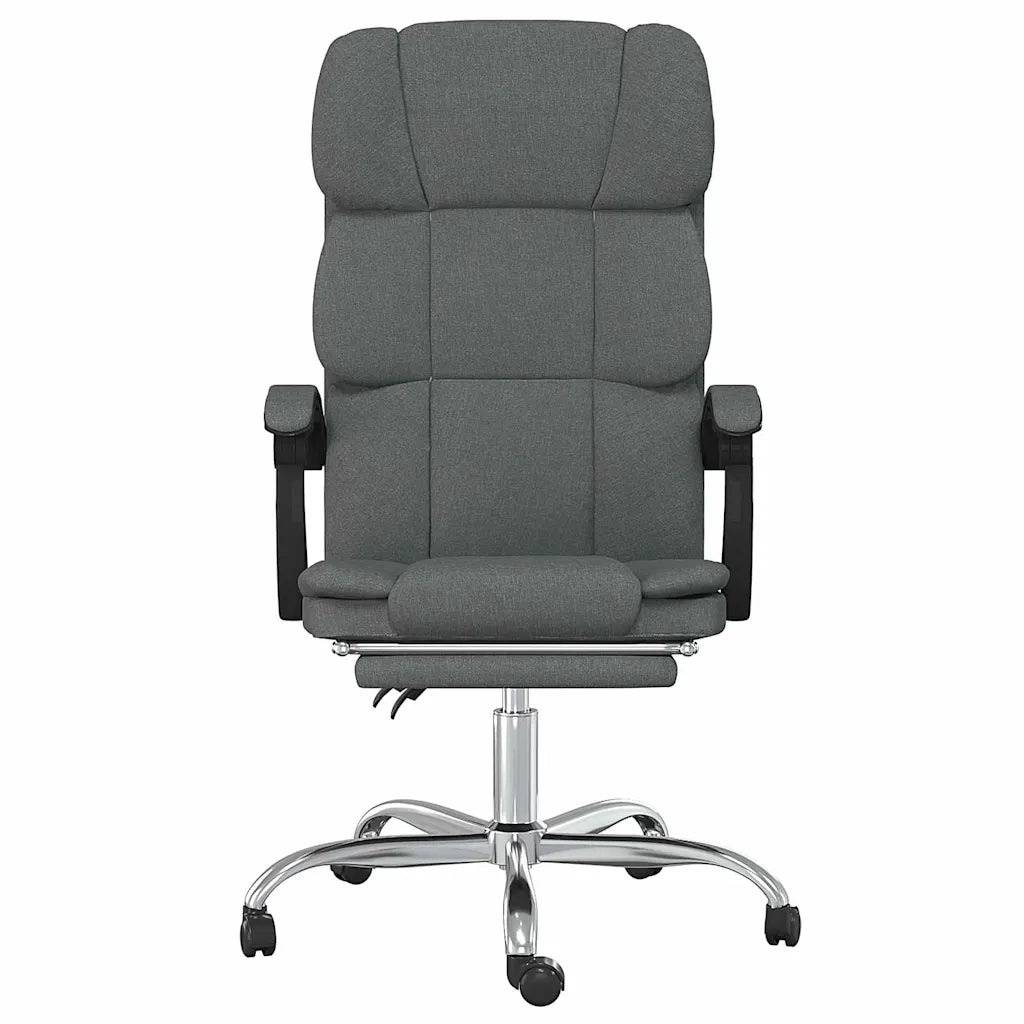 Sedia per studi-Poltrona da Ufficio Reclinabile Grigio Scuro in Tessuto 618396