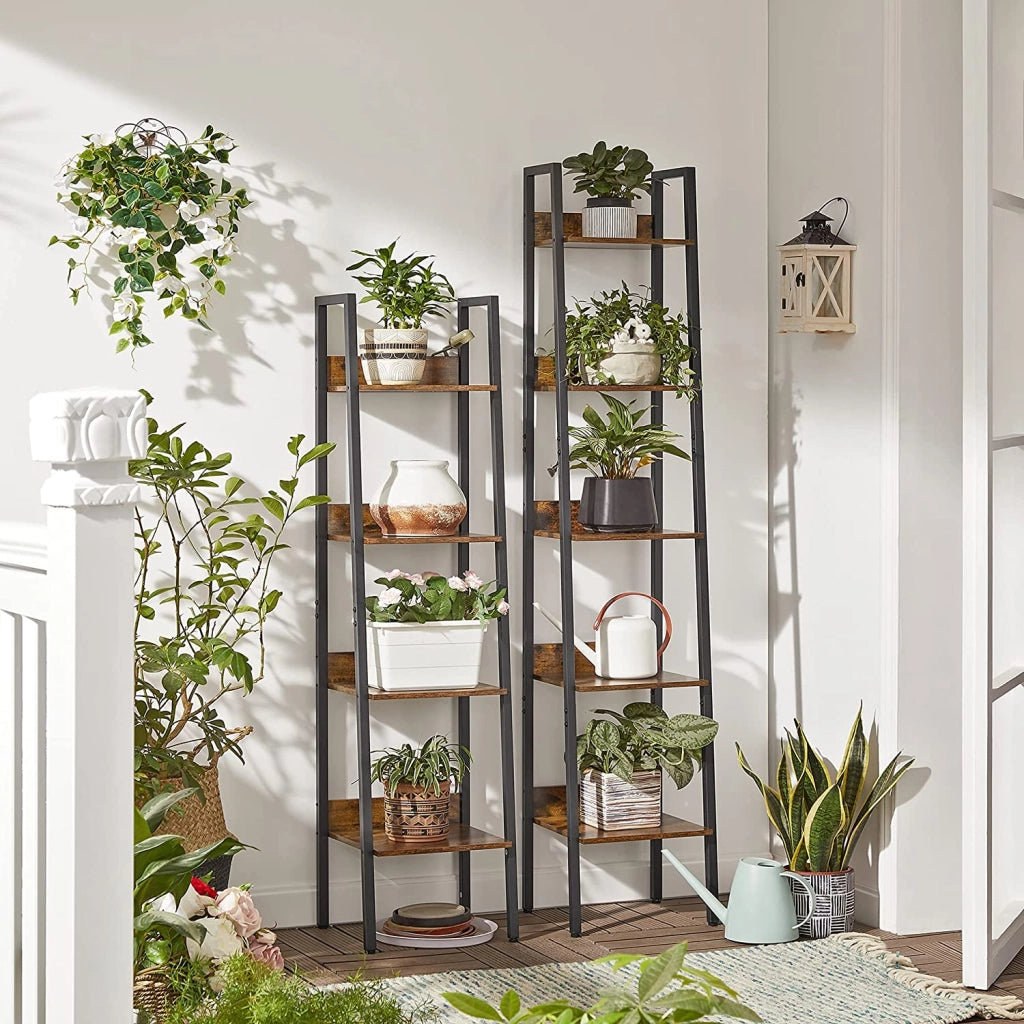 Libreria VALORA marrone rustico 5 ripiani stile loft LLS109B01V1