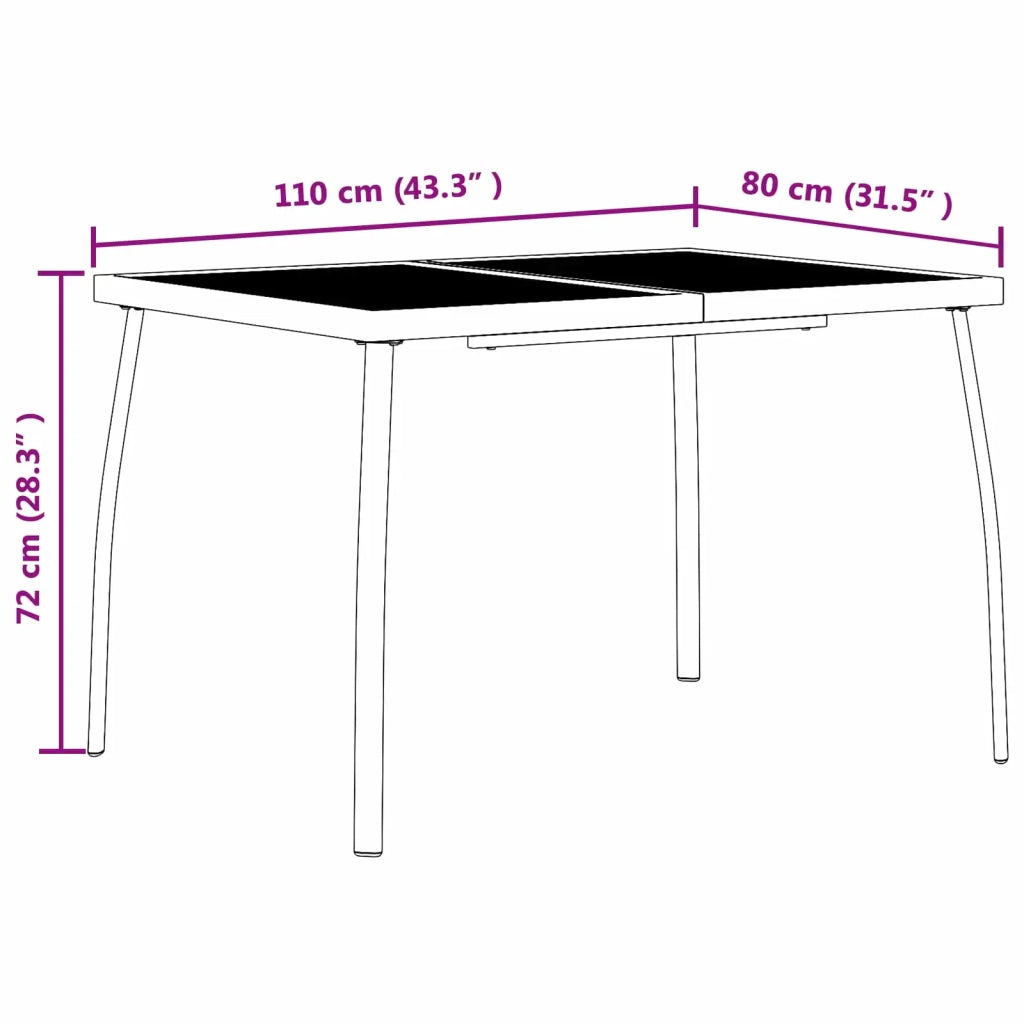 Set di Mobili da Esterno 5 pcs Antracite Ferro e Acciaio