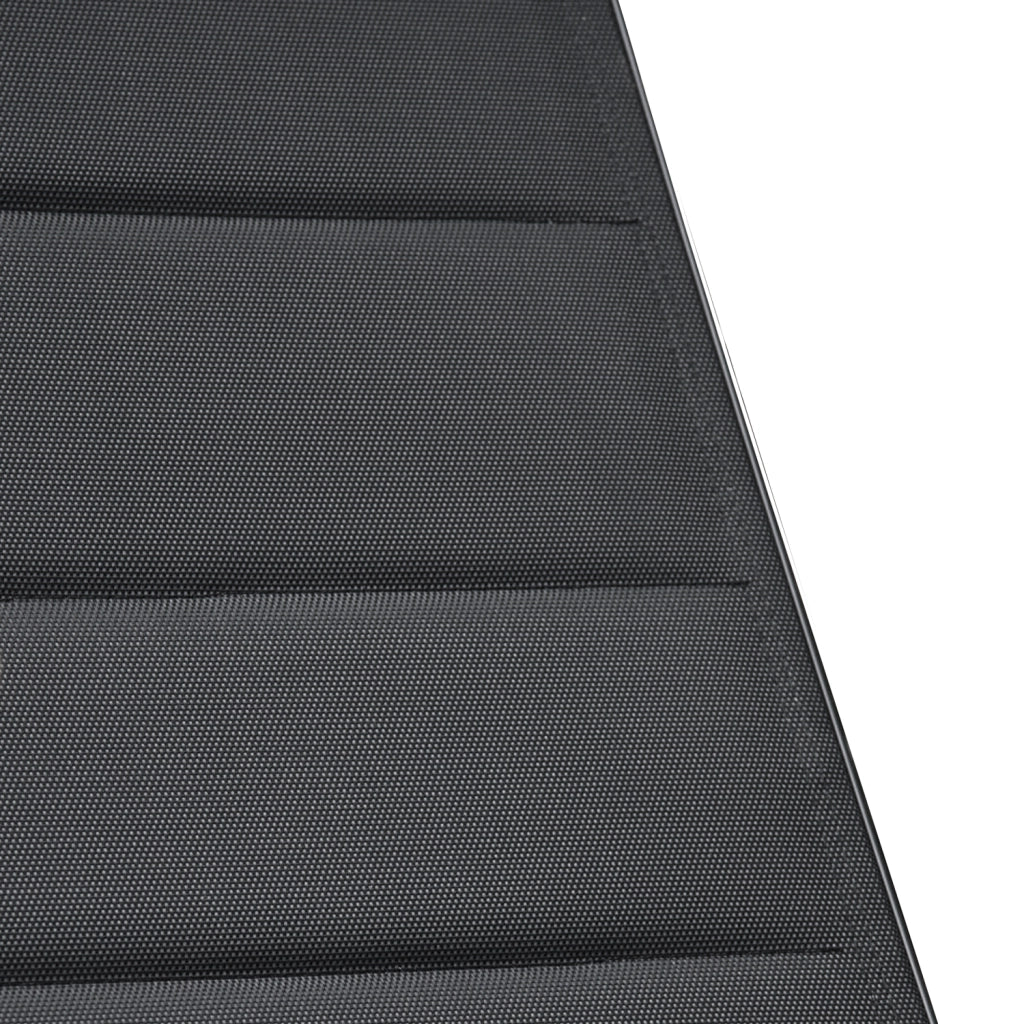 Set di 2 lettini BARBADOS in textilene nero eTavolino - alluminio grigio antracite