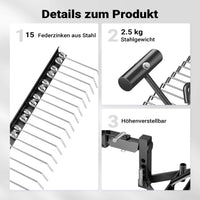 Scarificatore a molle per trattorini tosaerba, larghezza di lavoro 120 cm, per arieggiatura prato