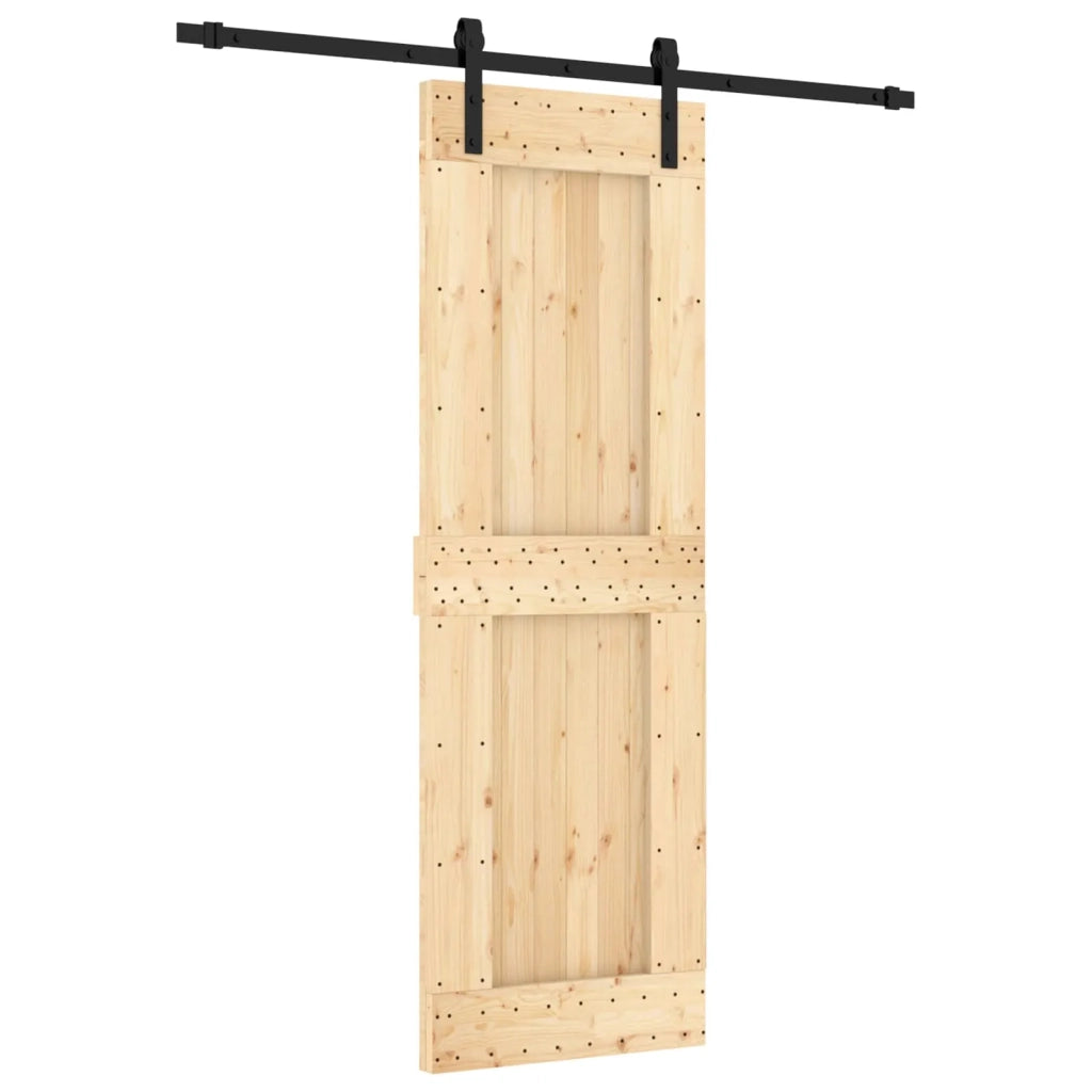 Porta scorrevole Naturale e Nero 70 x 210 cm 3444900