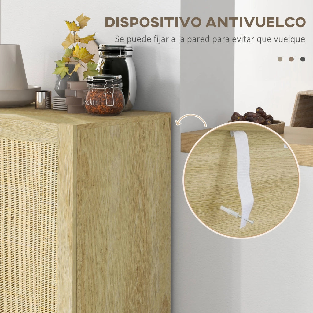 Armadio bohemien con ante a griglia e ripiani regolabili ¨C zephmum ¨C legno 73x41x102 cm