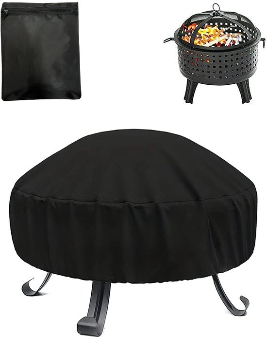 Hoes impermeabile per contenitori da fuoco - Hoes di alta qualità e duratura per contenitori da fuoco, terrazze e balconi - Hoes in tessuto 600D Oxford per contenitori da fuoco e fuochi (Ø72x40cm)