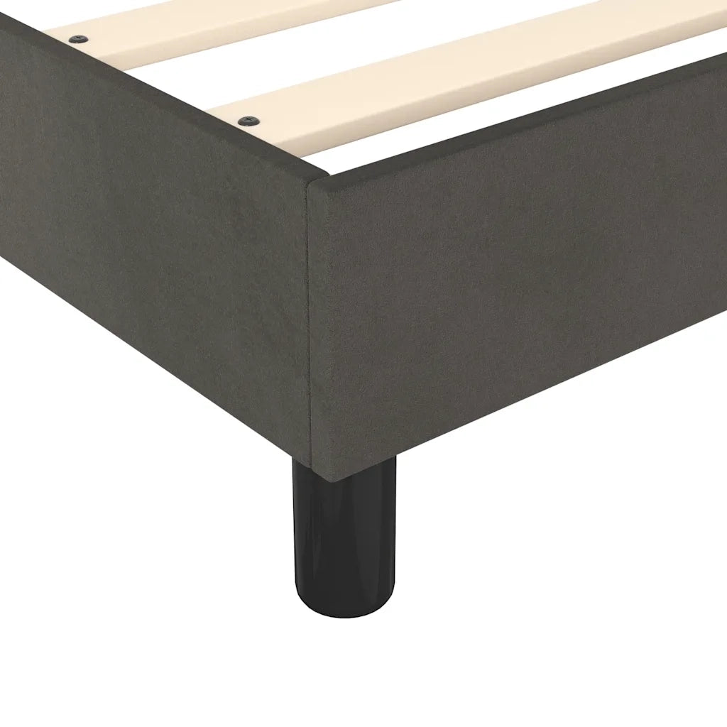 Giroletto a Molle con Materasso Grigio Scuro 200x200 cm Velluto 3144700
