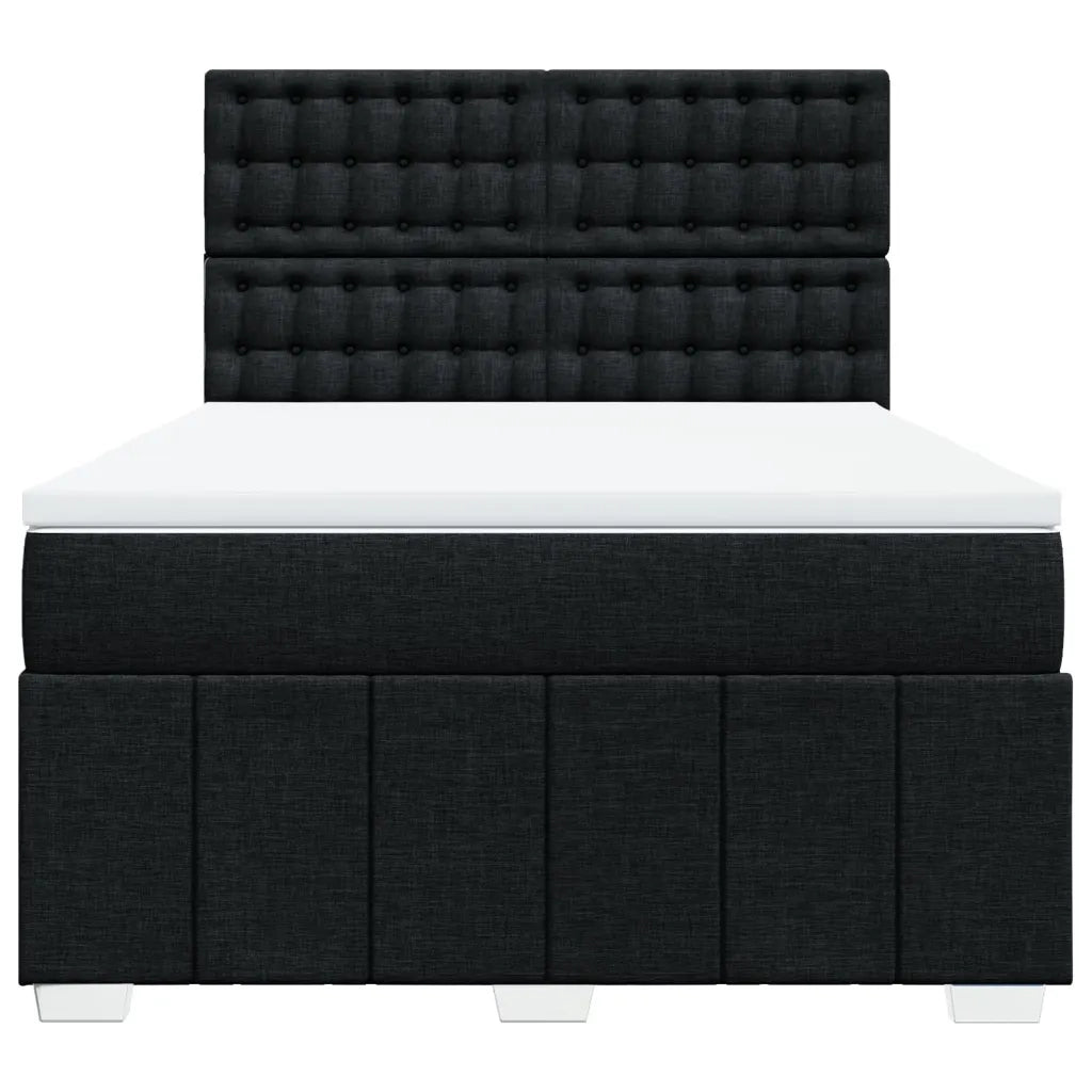 Giroletto a Molle con Materasso Nero 140x190 cm in Tessuto