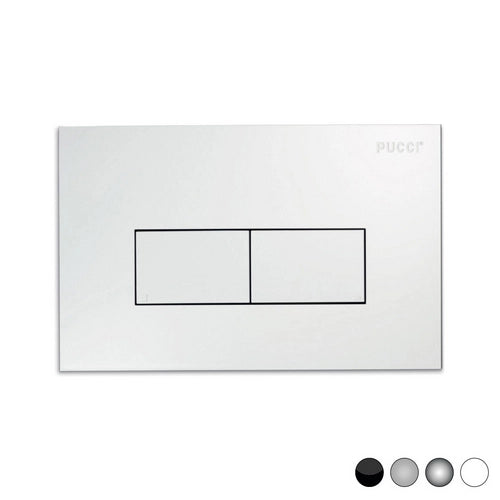 PLACCA PER CASSETTA INCASSO PUCCI ECO 2 PULSANTI LINEA MOD.2014- Cromo-Satinata- PUCCI- pezzi 1