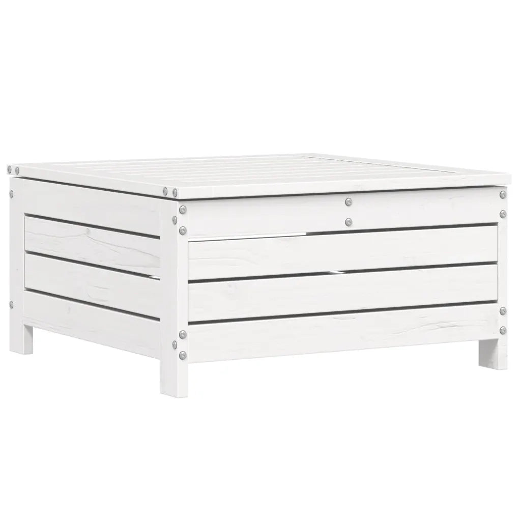 Set Divani da Giardino 6 pz Bianco in Legno Massello di Pino