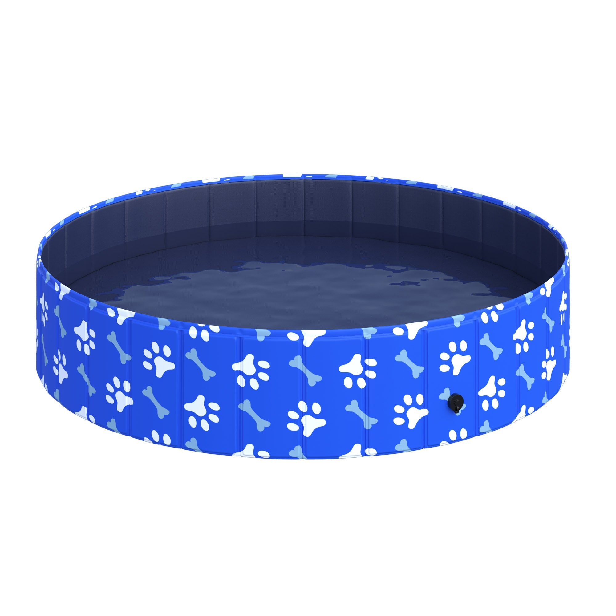 Piscina Rigida per Cani Taglia Grande Ø140x30 cm in PVC e Truciolare Blu