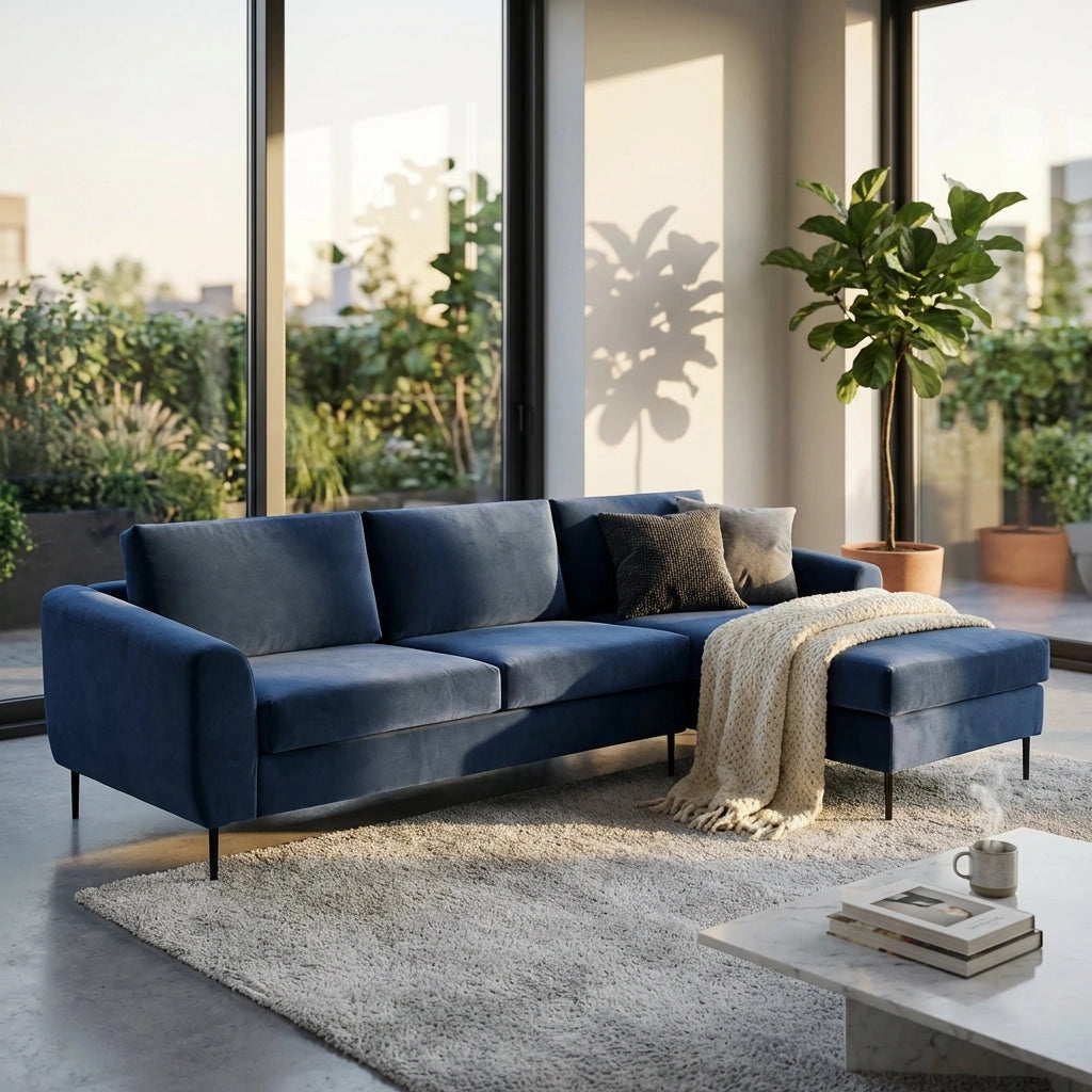 Divano moderno con chaise lounge in Tessuto cm 181x96x84 - RIKI