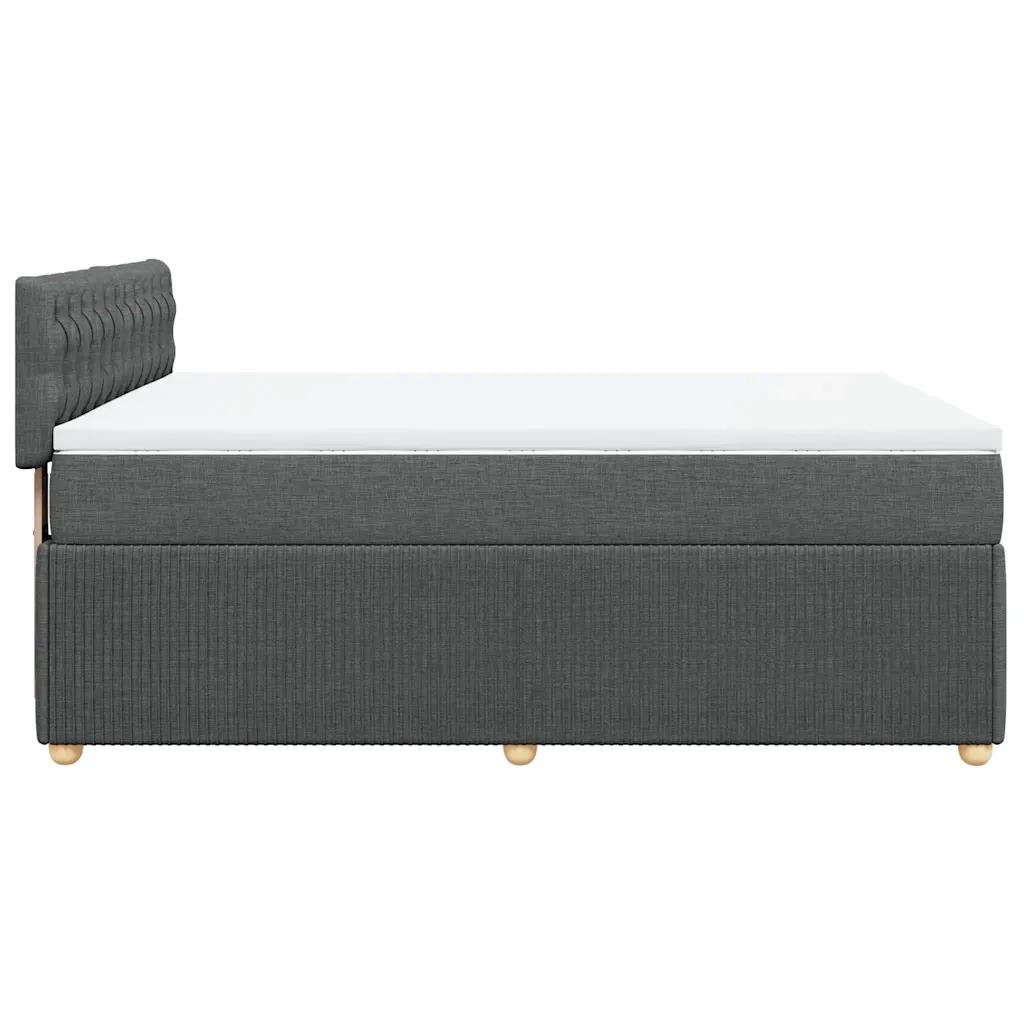 Giroletto a Molle con Materasso Grigio Scuro 160x200 cm Tessuto