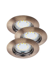 Set 3 faretti incasso Rabalux Lite 1048 GU10 bronzo IP44