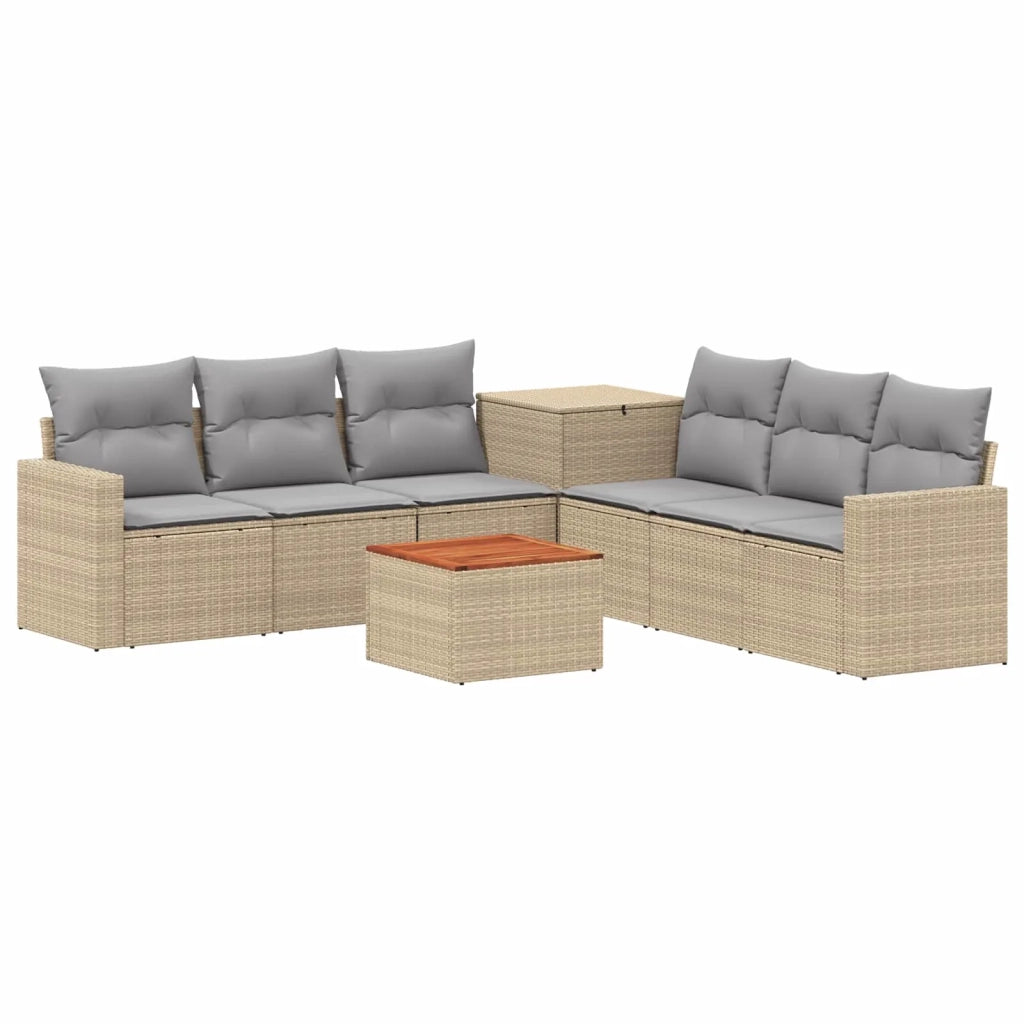 Set di divani 8 pz Beige e Grigio Chiaro 3448343