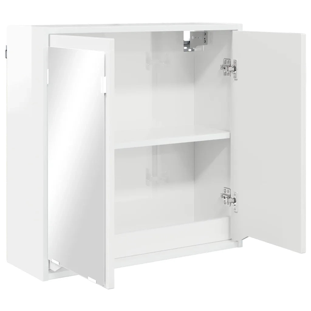 Mobiletto per specchio da bagno Bianco Lucido 60 x 20 x 60 cm