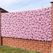 Siepe Artificiale Sintetica 1 x 3 metri Rotolo Anticaduta Rete Fiori Rosa