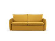 Cosmopolitan Design - Divano convertibile "Vienna" 2 posti in velluto giallo 
