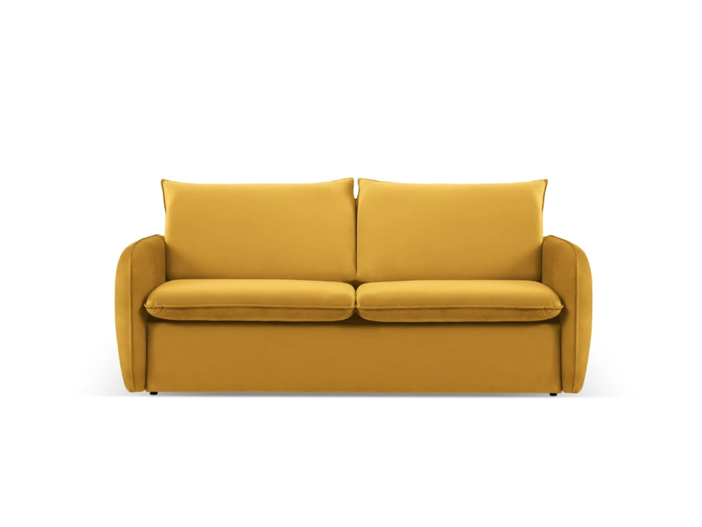 Cosmopolitan Design - Divano convertibile "Vienna" 2 posti in velluto giallo 
