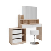 Vicco Tavolo da toilette Bianco/Sonoma 139.8 cm con sgabello