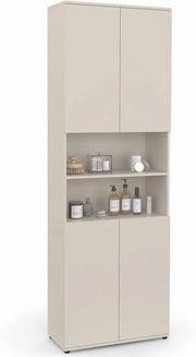 Mobile da bagno TOMI a 4 ante e 2 nicchie in legno beige