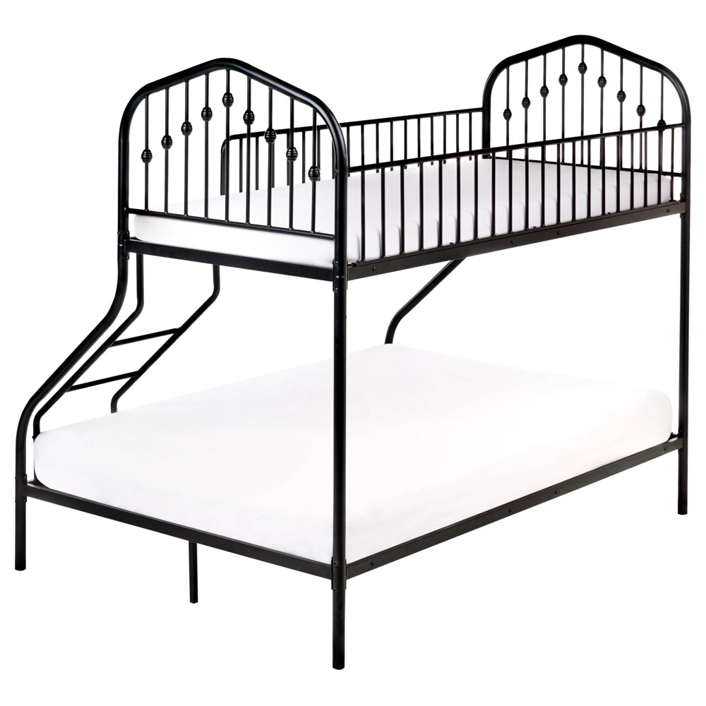 Letto a castello per bambini Camera dei bambini letto alto nero struttura in ferro 90/140 x 200 cm
