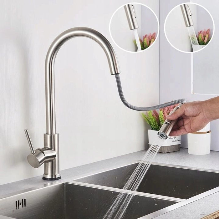 Rubinetto Da Cucina Rea Fresh Nickel Brush Inox
