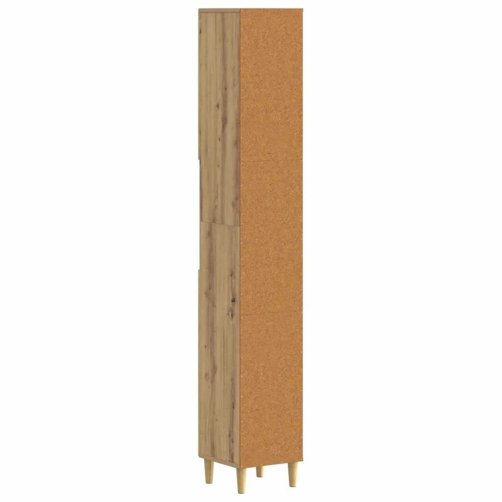 Armadio da Bagno con Ripiano Aperto DELFT Rovere Artigianale 897044