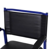 Sedia a Rotelle Bagno con Vaso Rimovibile in Tubi di Ferro e PVC 87 x 57 x 92cm