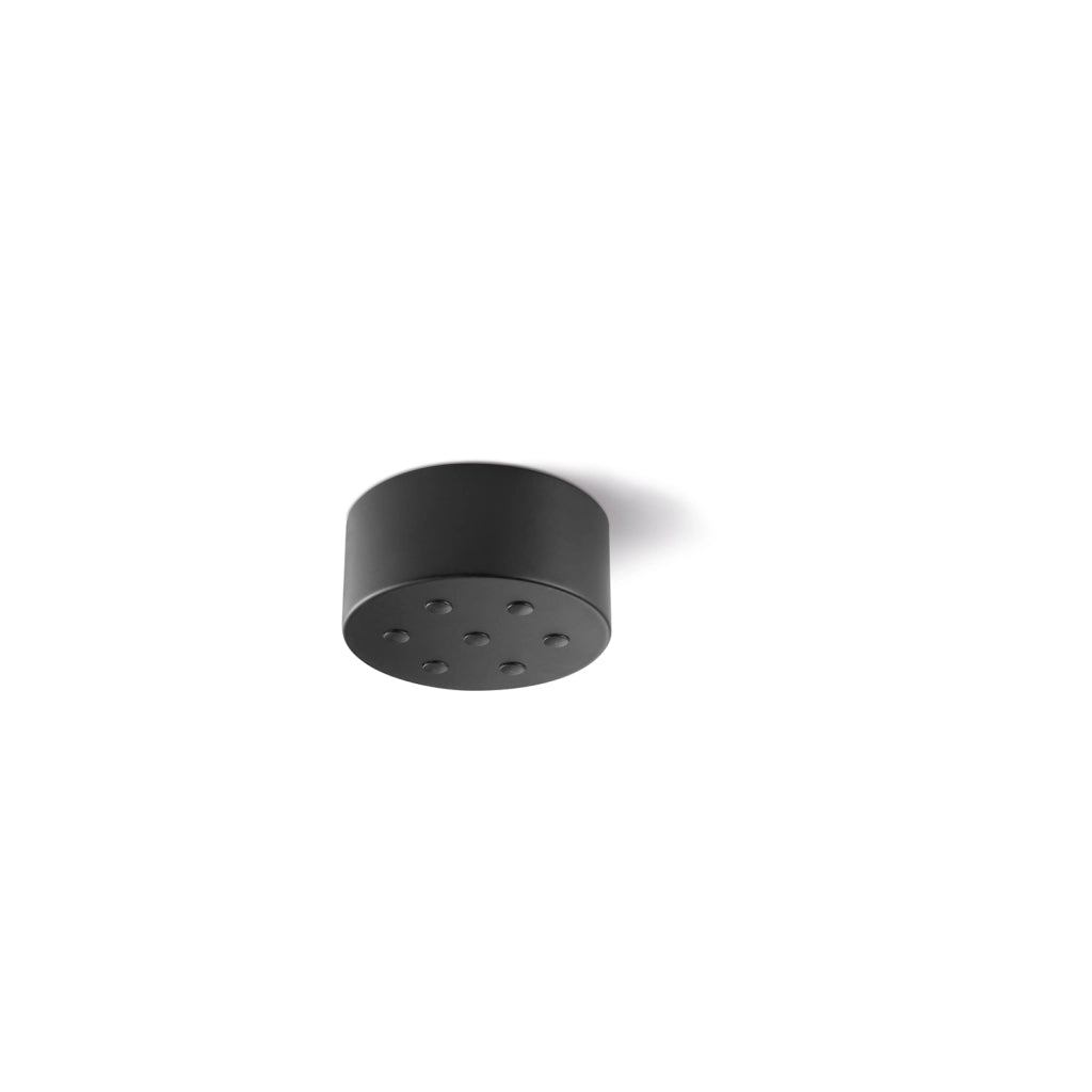 Rosone Multicavo 7 Fori In Metallo Nero Opaco D12Cm
