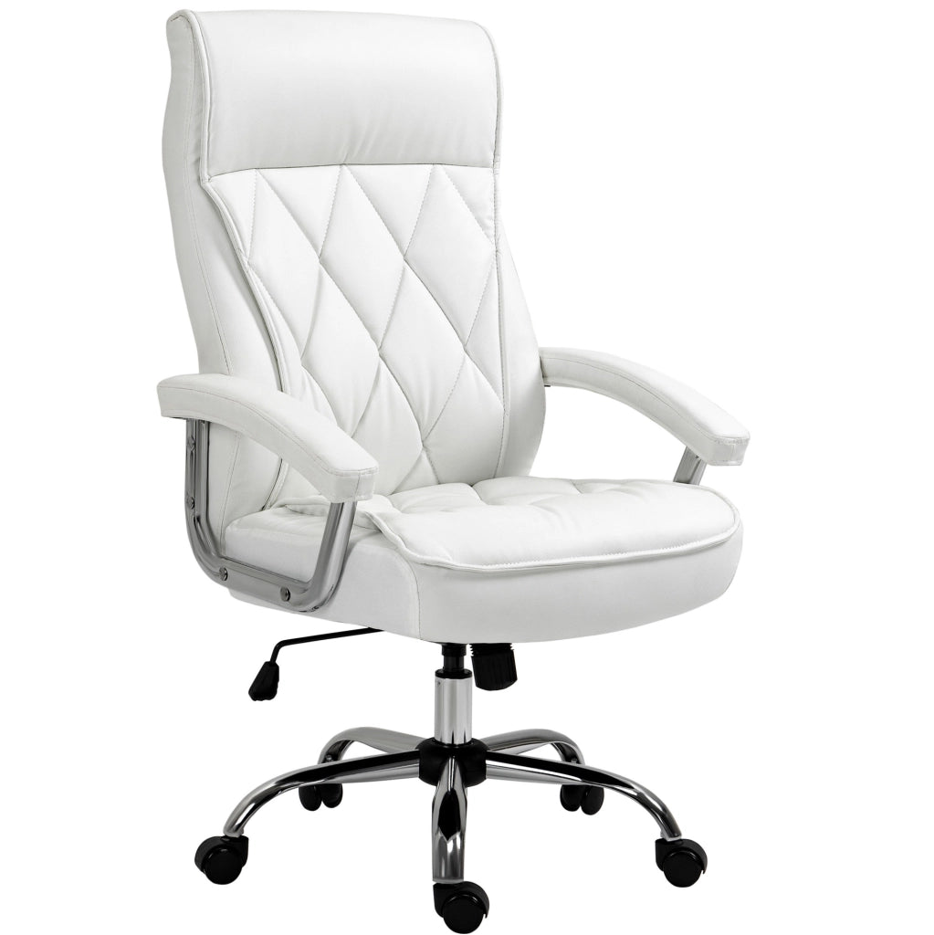 Sedia da ufficio ergonomica bianca con funzione basculante