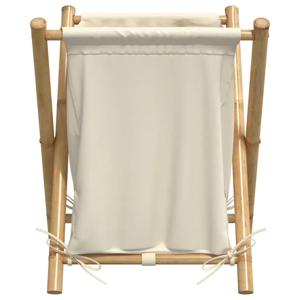 Cesto per Biancheria Bianco Crema 45x55x63,5 cm in BambÃ¹