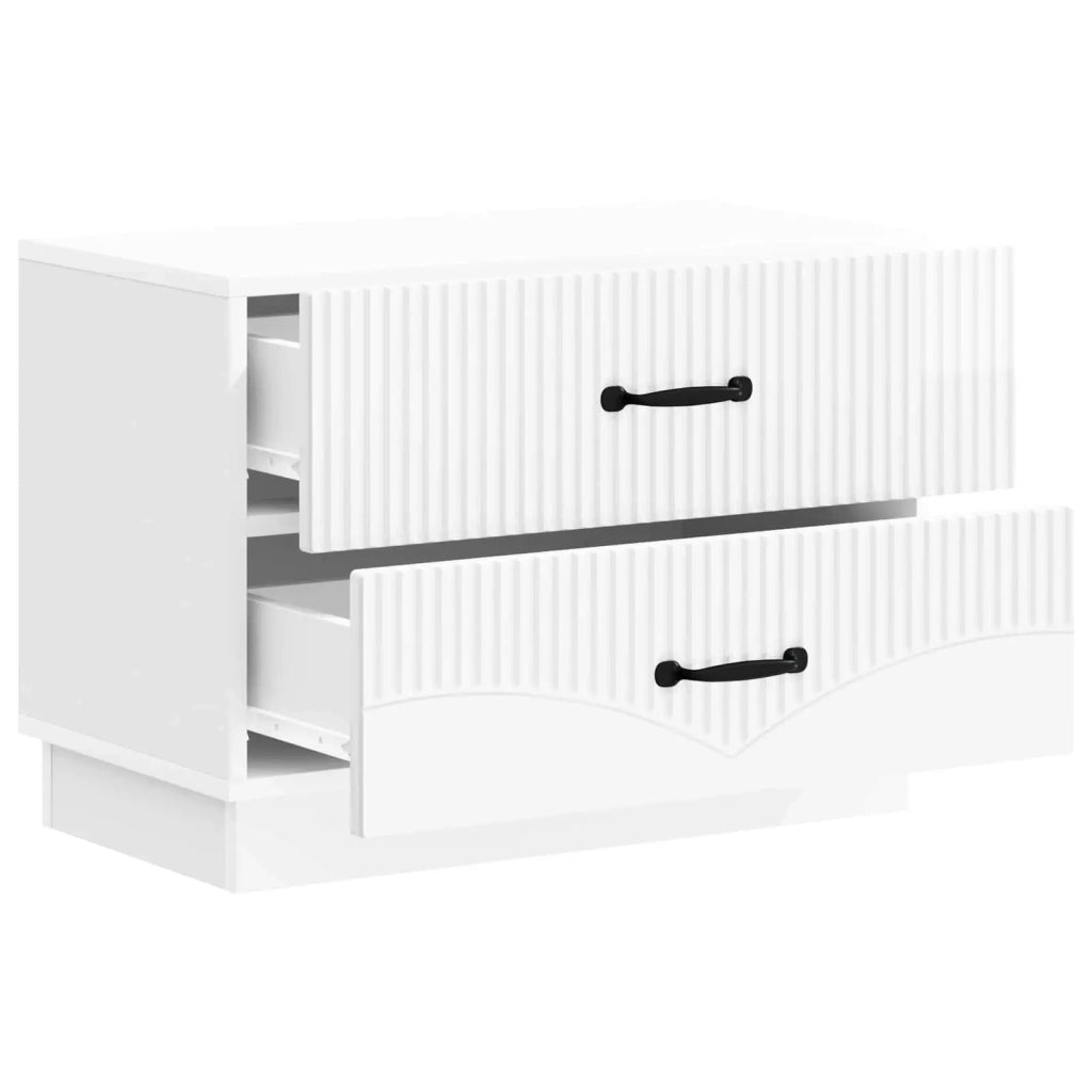 Armadio da Notte con cassetto Bianco Lucido 62 x 34,5 x 44,5 cm 895239