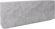 Credenza 4 Ante + 3 Cassetti 224,1x44,2x86 cm Ping Cemento Bronx