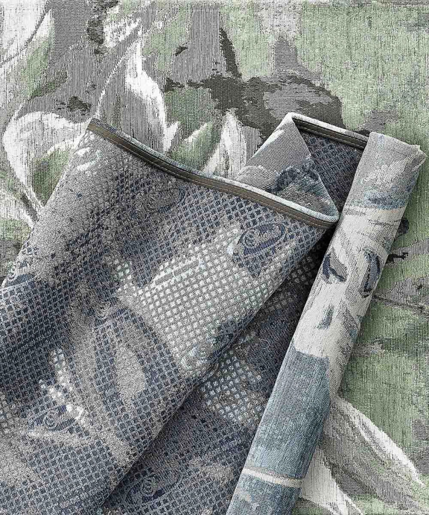 Tappeto Arredo VANILLA GRIGIO salotto soggiorno camera, disegno fiori vaniglia motivo floreale, multiuso lavabile antiscivolo cm.85x150