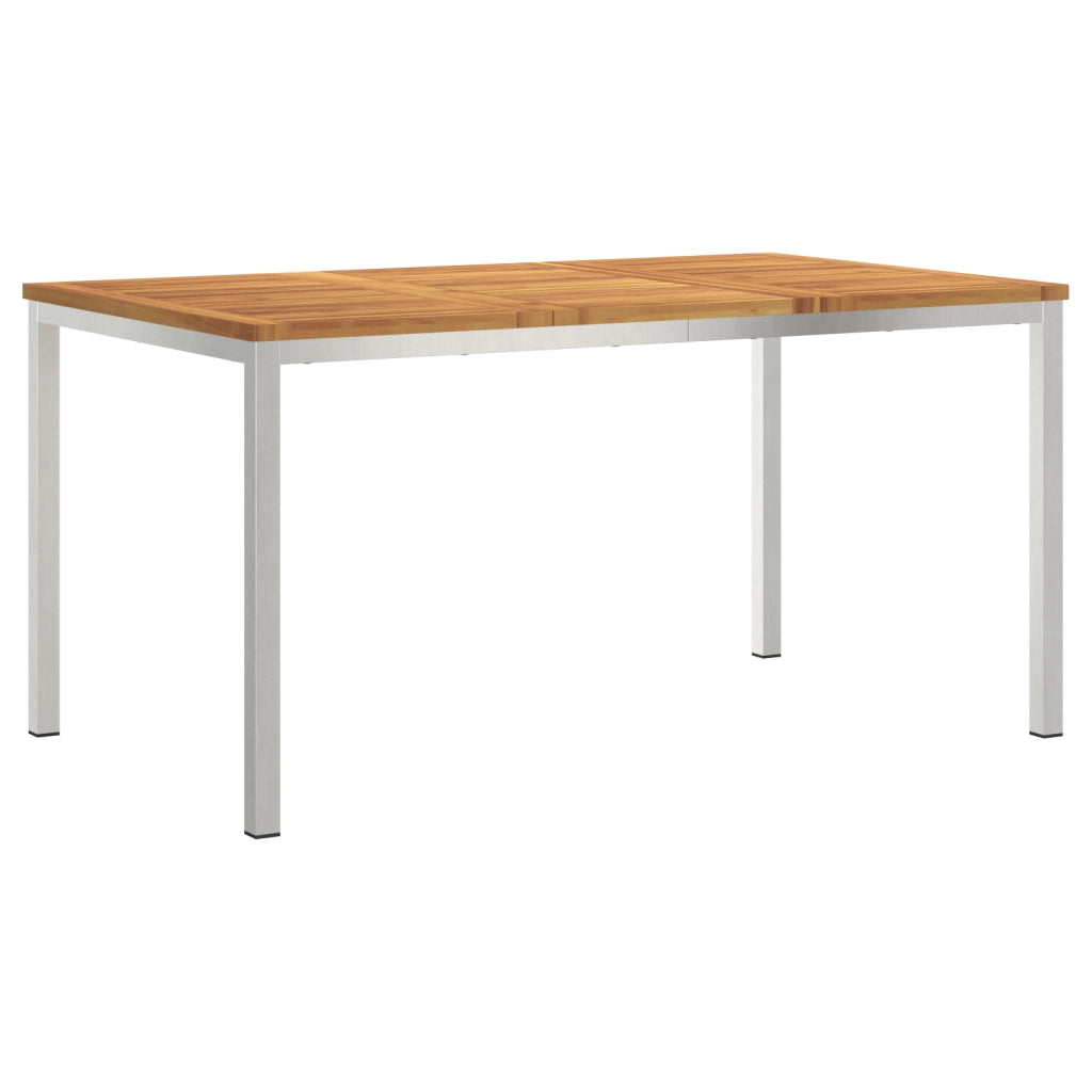 Set da Pranzo da Giardino 5 Pezzi in Legno Massello di Acacia