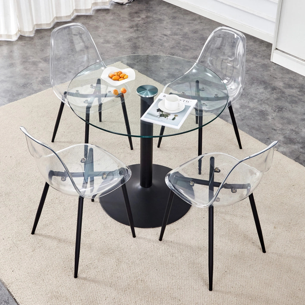 Set tavolo da pranzo rotondo con 4 sedie
