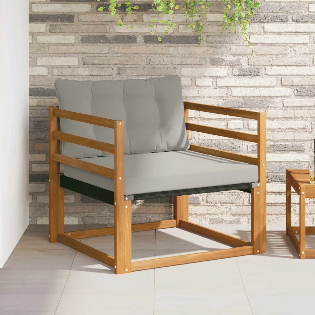Set di divani da esterno-Sofa da giardino Legno di Acacia Massello e Textilene 585445