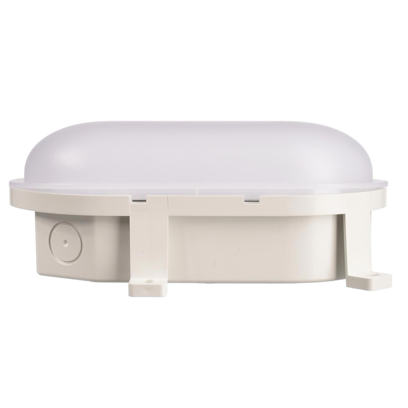 Plafoniera ovale IP54 tartaruga LED interruttore CCT doppia potenza luce parete soffitto cantina garage parcheggio balcone 230V colore BIANCO