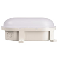 Plafoniera ovale IP54 tartaruga LED interruttore CCT doppia potenza luce parete soffitto cantina garage parcheggio balcone 230V colore BIANCO