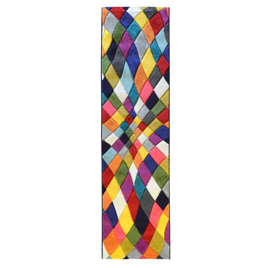 Tappeto moderno BOUTIQUE 1188 disegno geometrico multicolore cm.60x230 passatoia corsia corridoio