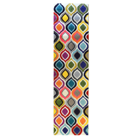 Tappeto moderno BOUTIQUE 2433 disegno optical multicolore cm.60x230 passatoia corsia corridoio