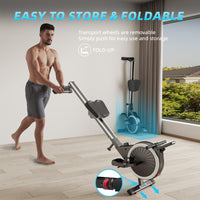 Vogatore domestico, vogatore RATTANTREE con resistenza magnetica a 16 livelli, ultra silenzioso, capacit¨¤ di carico massima 150 kg