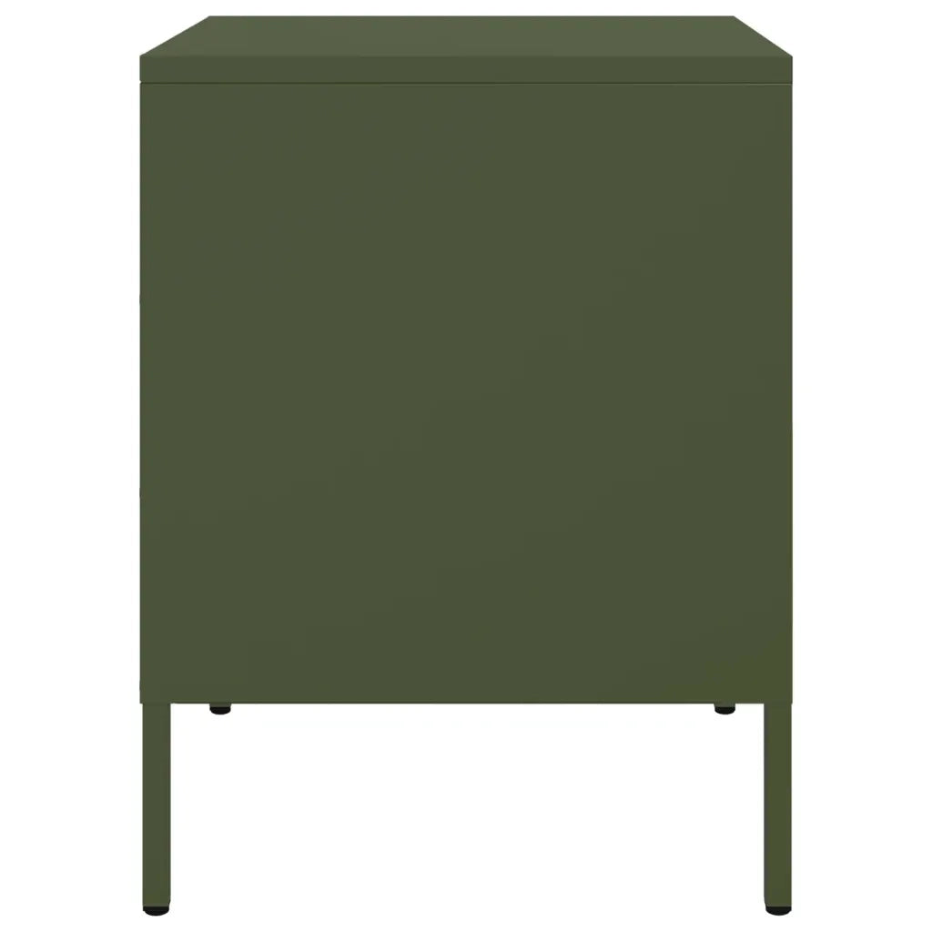 Comodino | Armadio da Notte | Mobiletto da notte Verde Oliva 36x39x50,5 cm in Acciaio