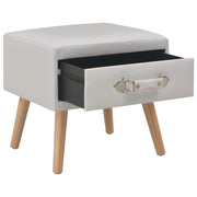 Set di 2 Comodini | Armadio da Notte | Mobiletto da notte Bianchi 40x35x40 cm in Similpelle
